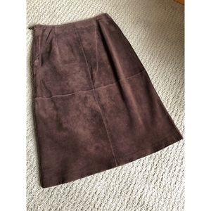 Vintage Brooks Brothers suede midi skirt, …